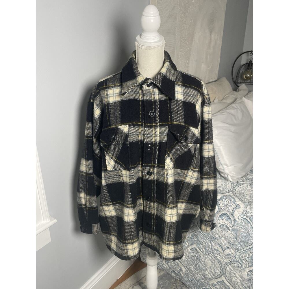 Vintage Maine Guide Plaid Wool Blend Shacket Jacket XL Grunge Lumberjack